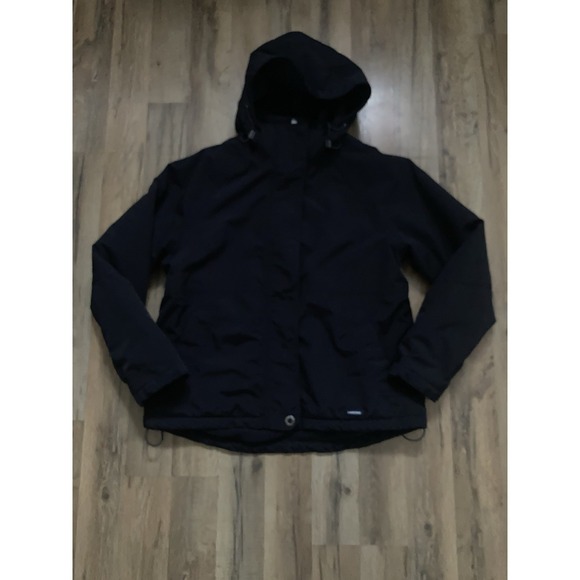 Lands' End Women's Black The Squall Jacket Size Large 14/16 Fleece Lined - Picture 3 of 9